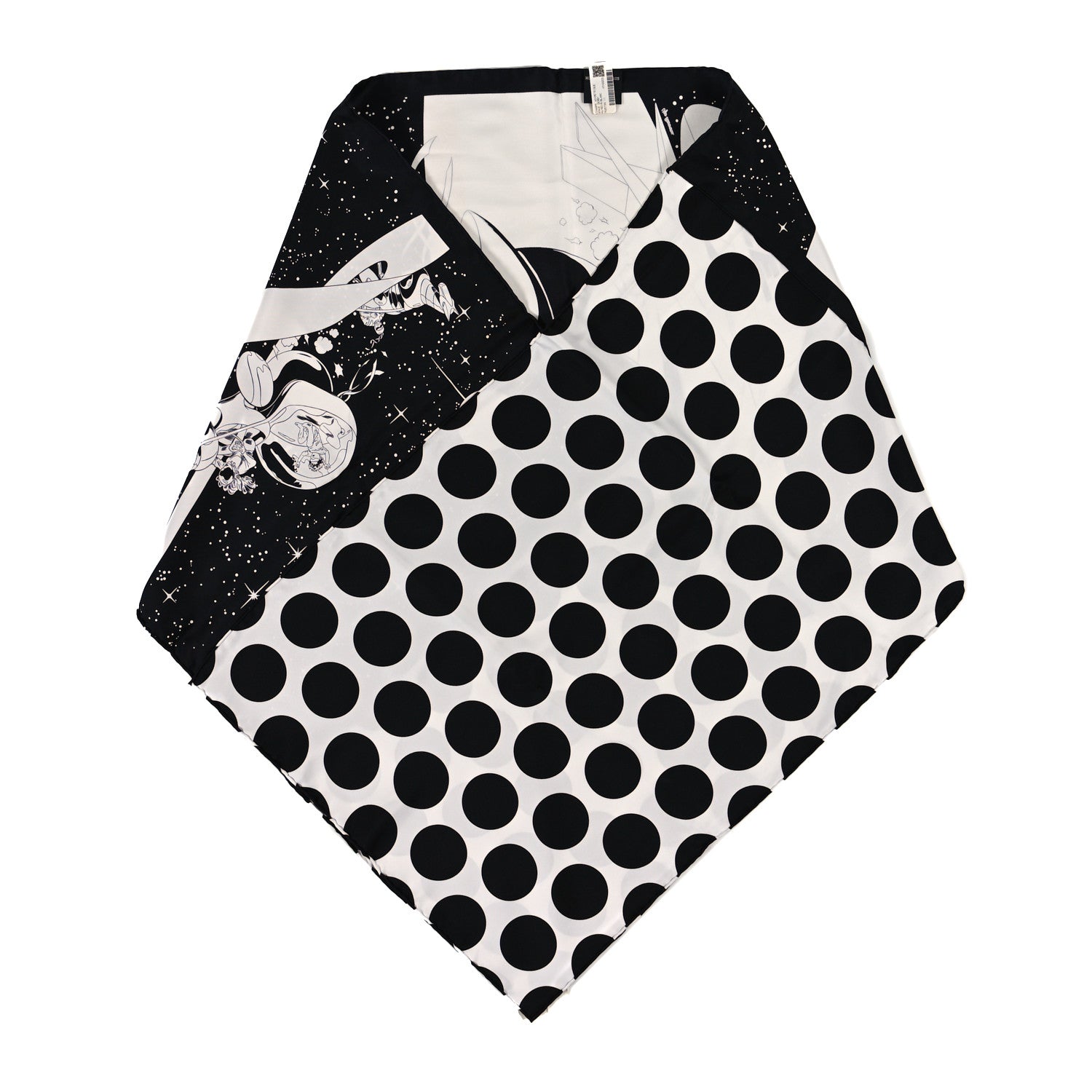 Hermes Silk Space Derby Muffler Black White 1 of 4