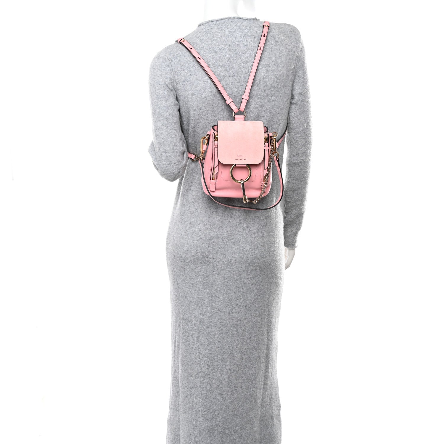 chloe mini yupoo backpack Chloe Suede Calfskin Mini Faye Backpack Washed Pink 1459327 – FASHIONPHILE