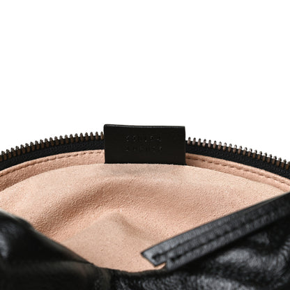 Gucci Azalea Calfskin Matelasse Heart Mini GG Marmont Round Shoulder Bag Black 7 of 12