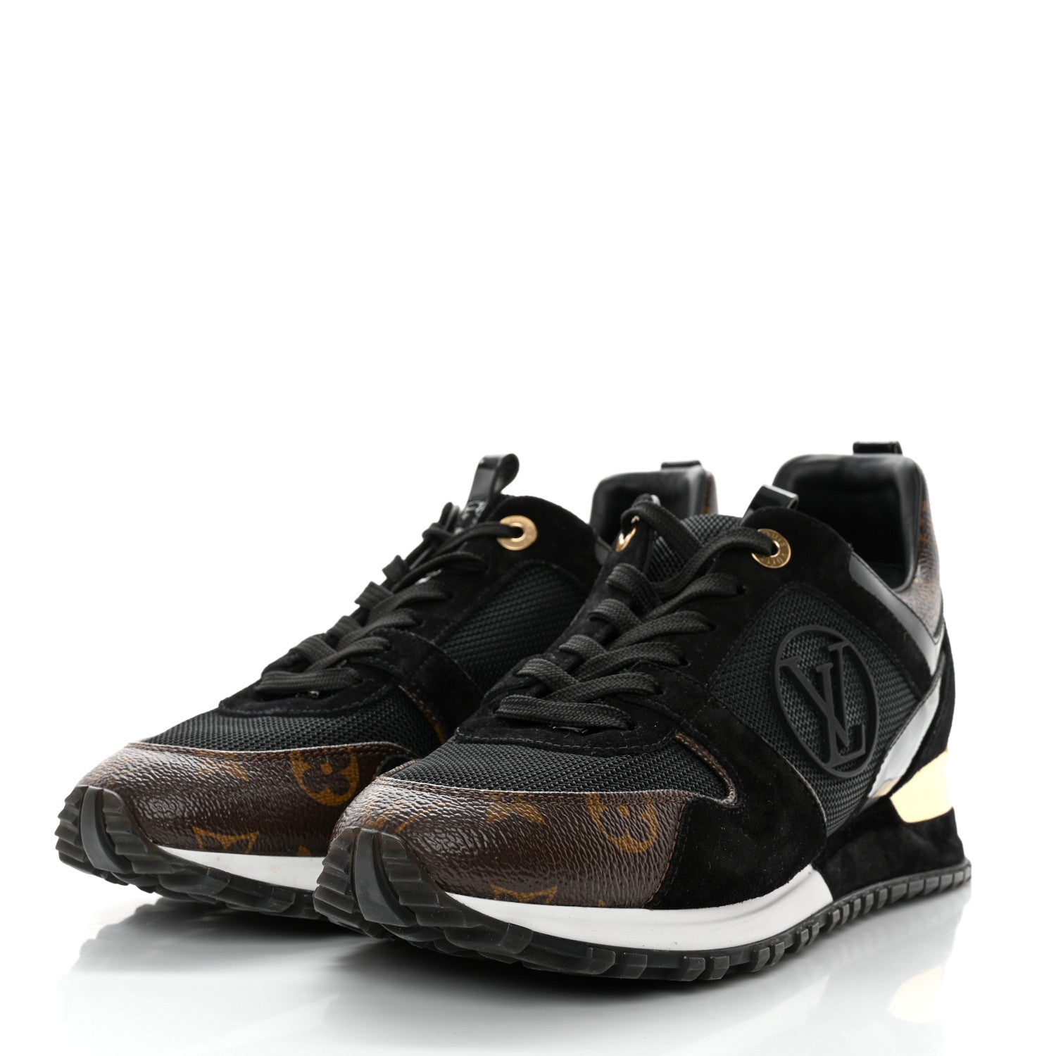 Louis Vuitton Suede Monogram Run Away Sneakers 38.5 Black 3 of 8
