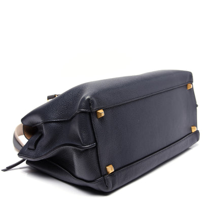 MCM Grained Calfskin Medium Milla Tote Phantom Grey 4 of 11