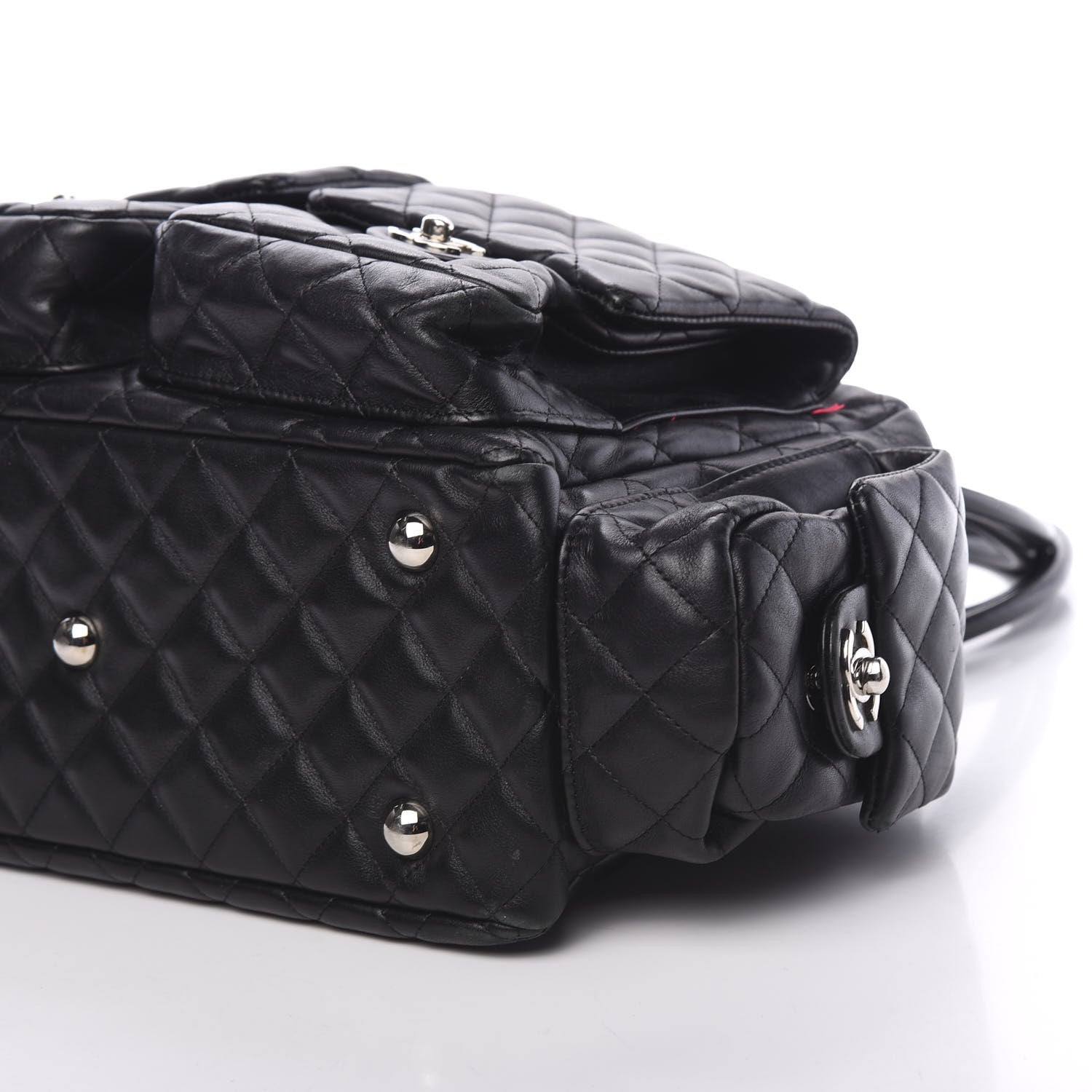 Chanel Calfskin Quilted Large Cambon Multipocket Reporter Black White 11 of 11