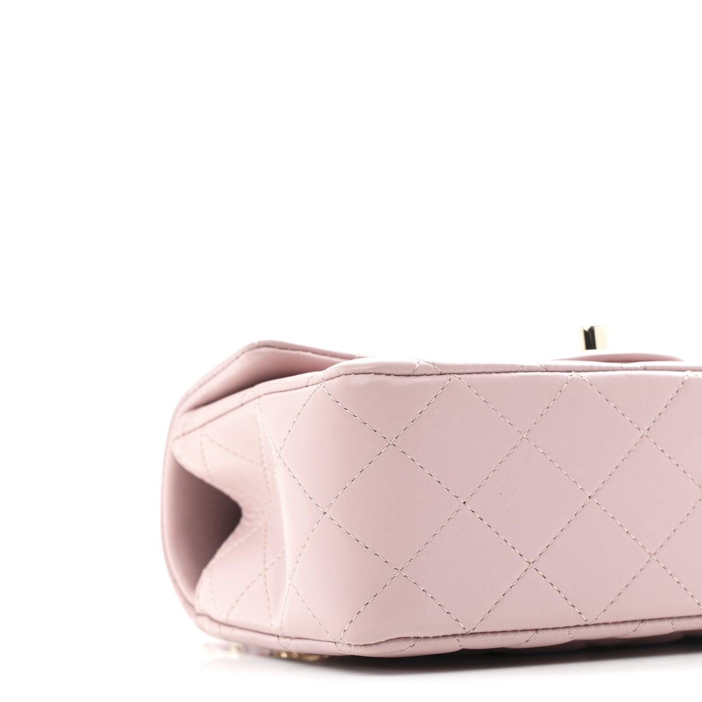 Lambskin Quilted Mini Top Handle Rectangular Flap Light Pink