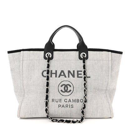 Chanel Woven Straw Raffia Medium Deauville Tote Grey 1 of 11