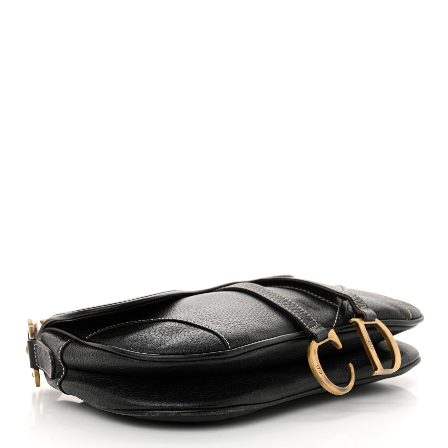 Christian Dior Calfskin Double Saddle Bag Black 4 of 13
