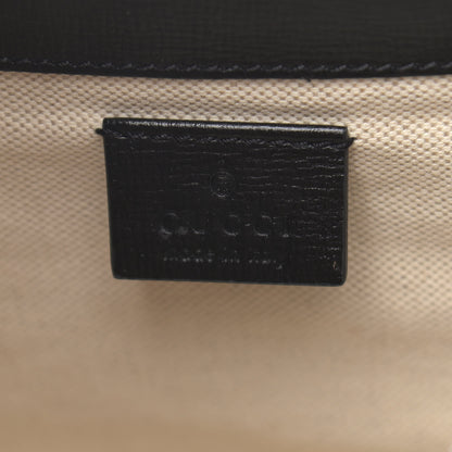 Gucci Textured Calfskin Mini Horsebit 1955 Foldover Top Handle Bag Black 6 of 10