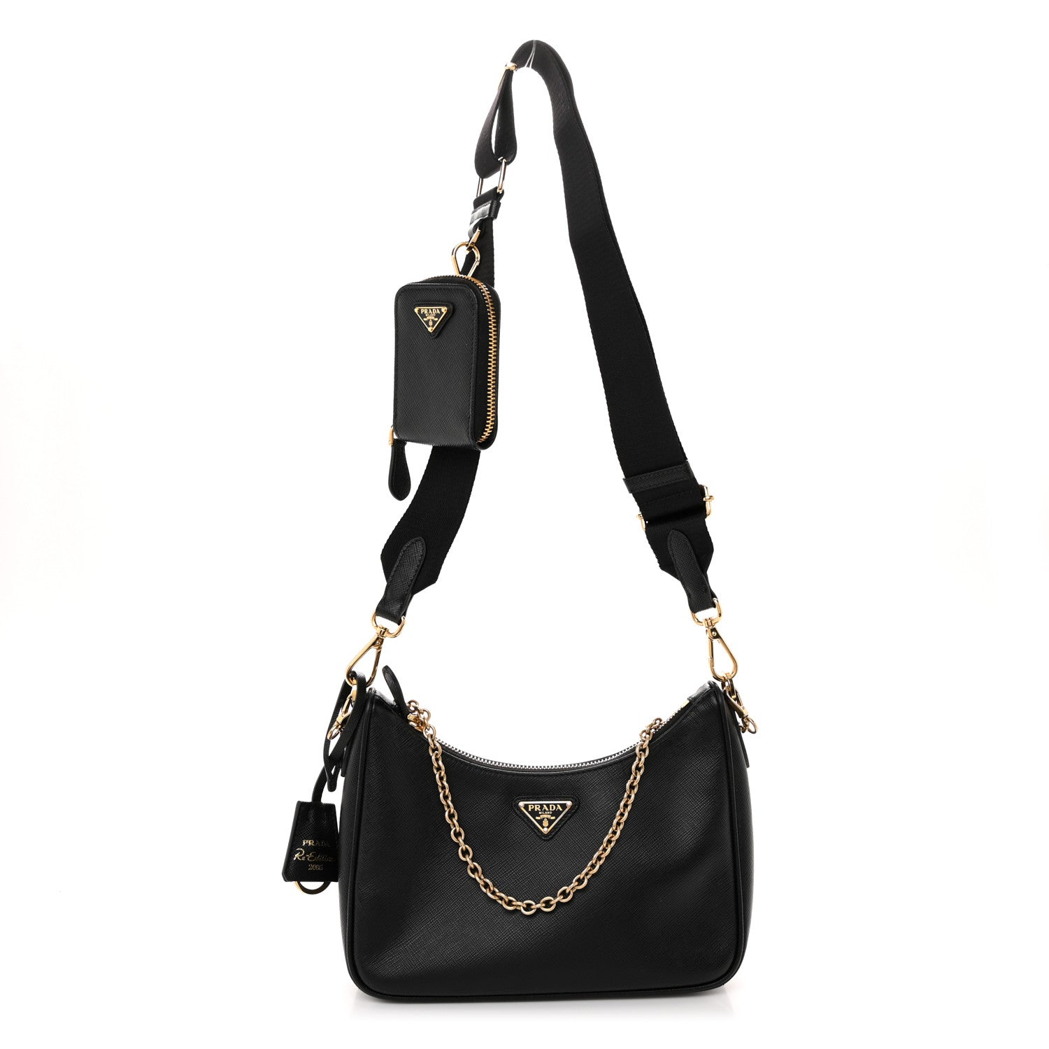 Prada Saffiano Lux Re-Edition 2005 Shoulder Bag Black 1 of 12