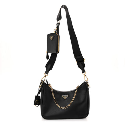 Prada Saffiano Lux Re-Edition 2005 Shoulder Bag Black 1 of 12