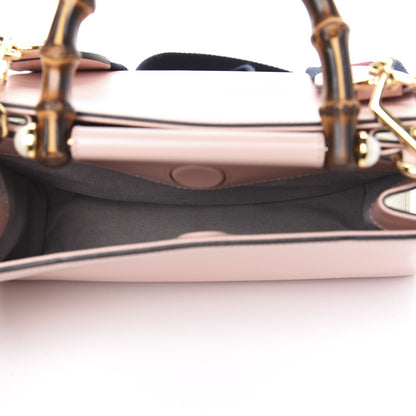 Gucci Nappa Bamboo Web Mini Nymphaea Top Handle Bag Perfect Pink Mystic White 5 of 10