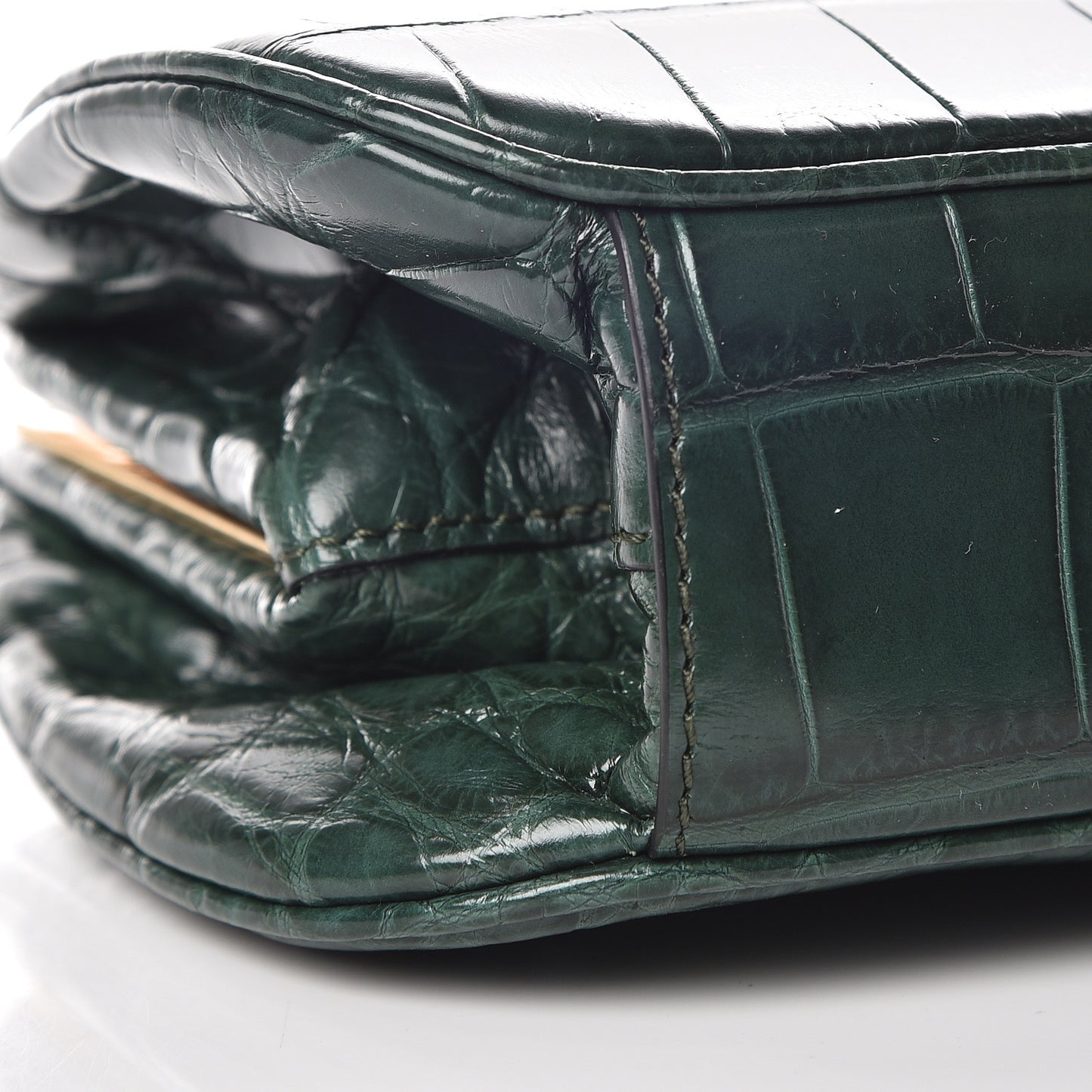 Alligator Small Frame Bag Dark Green