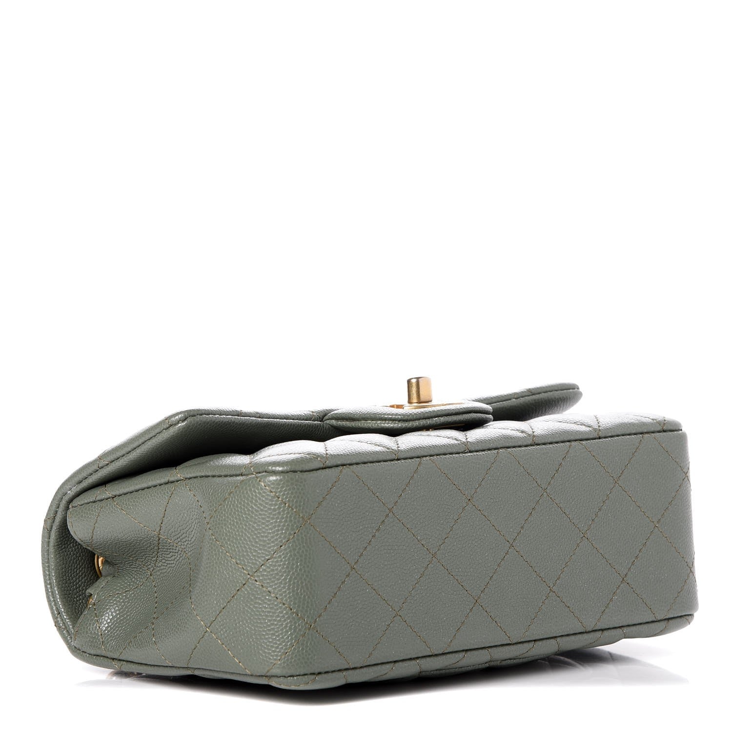Chanel Iridescent Caviar Quilted Mini Rectangular Flap Green 4 of 8
