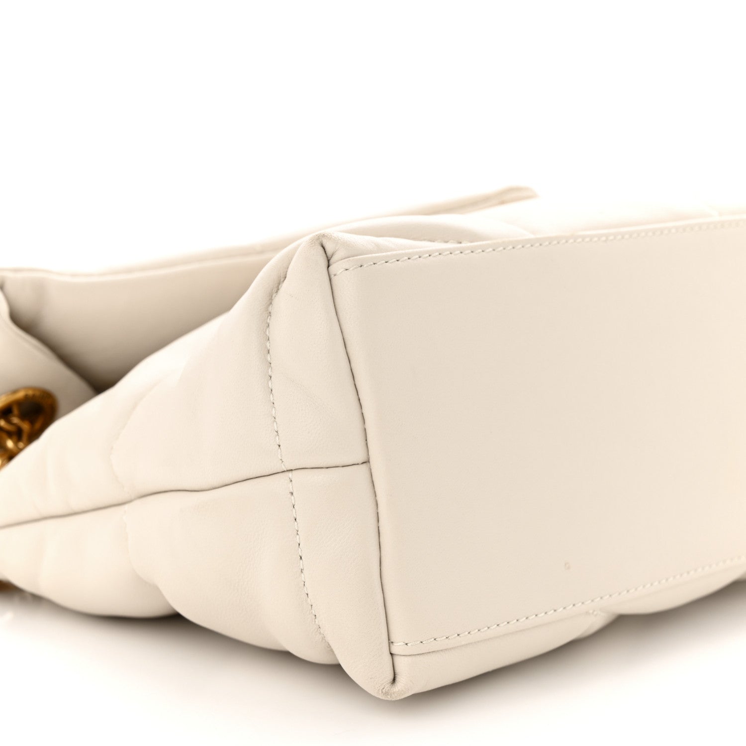 Saint Laurent Lambskin Quilted Small Loulou Puffer Monogram Chain Satchel Crema Soft 9 of 17