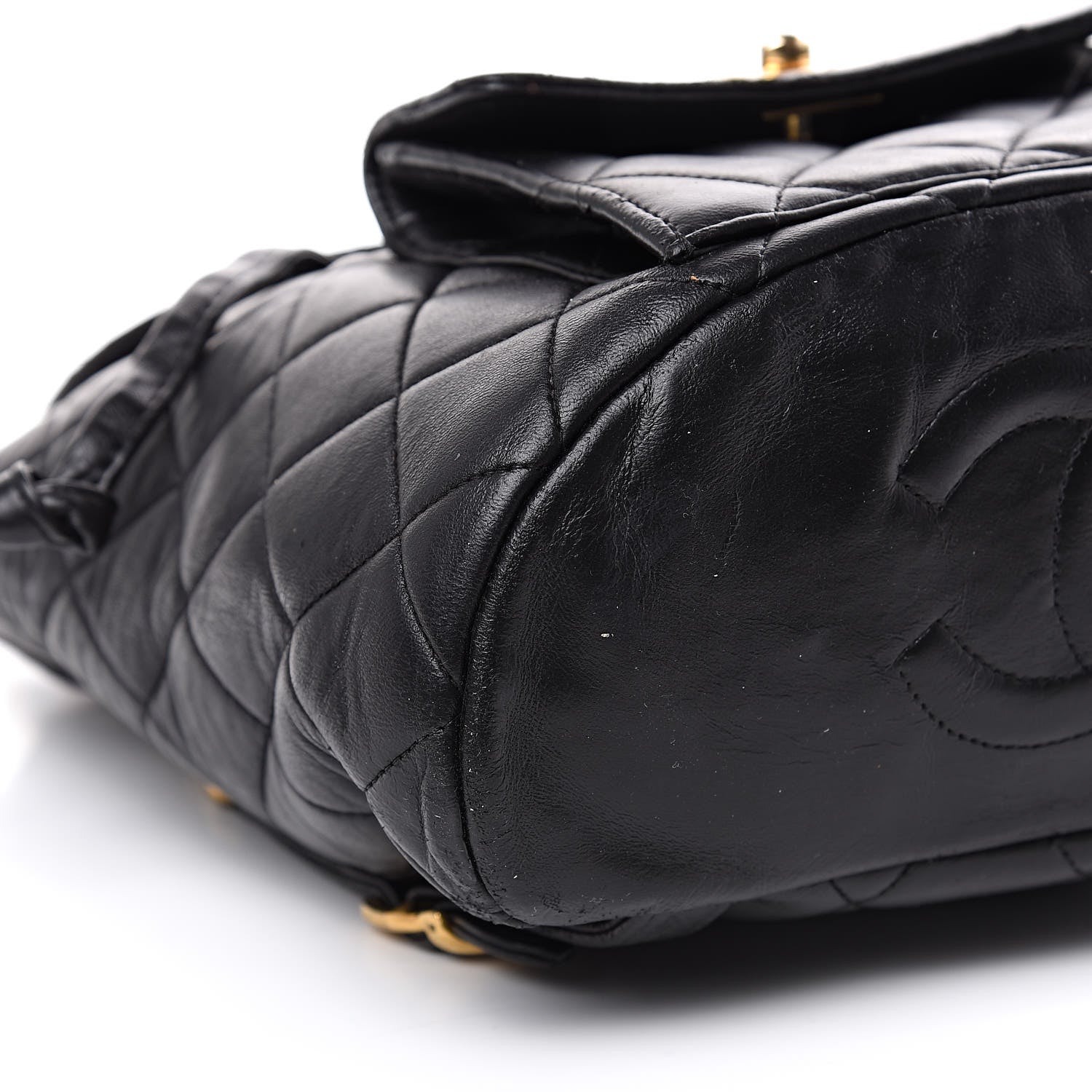 Chanel Lambskin Quilted CC Chain Backpack Black 7 of 13