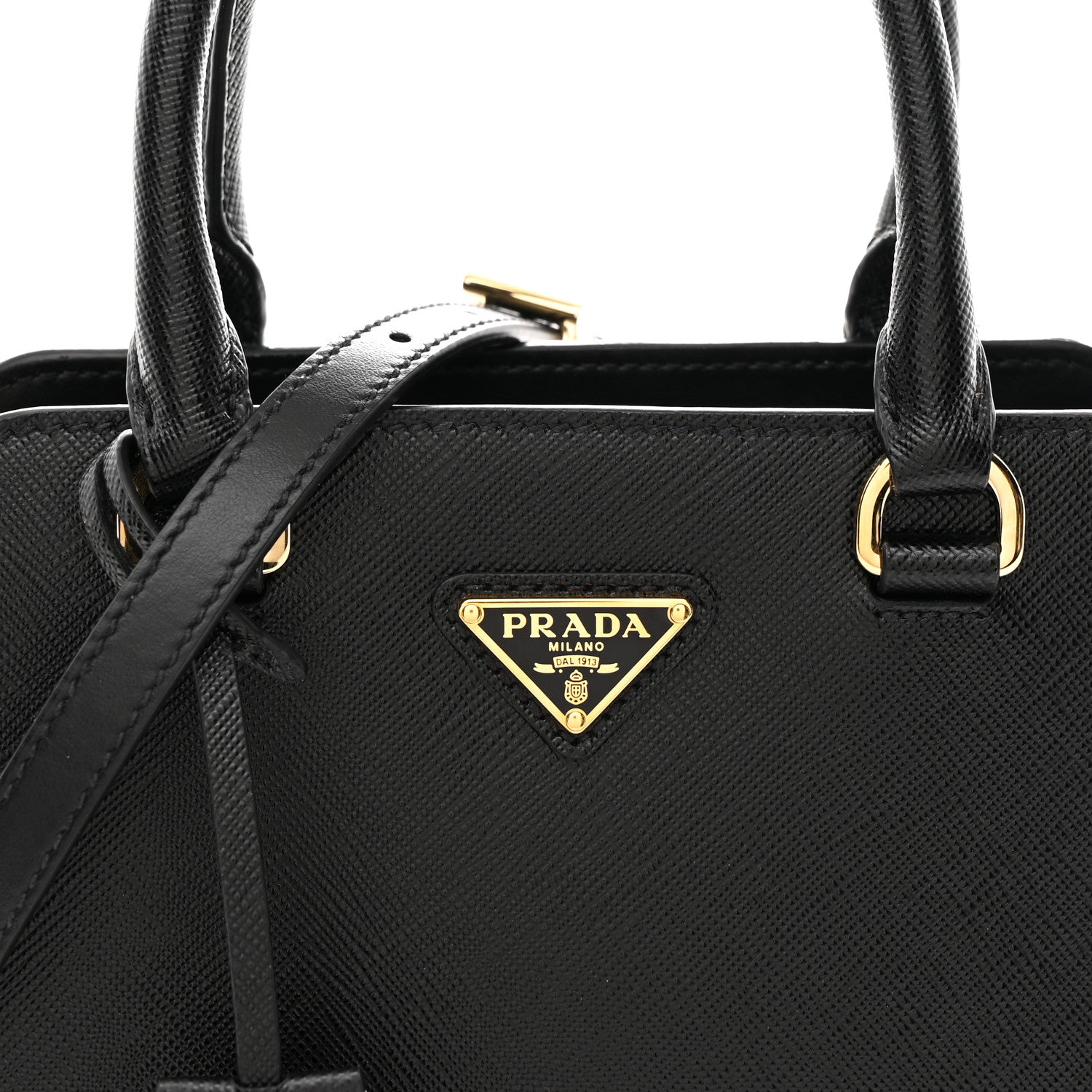 Prada Saffiano Soft Calfskin Mini Zippered Crossbody Black 8 of 10
