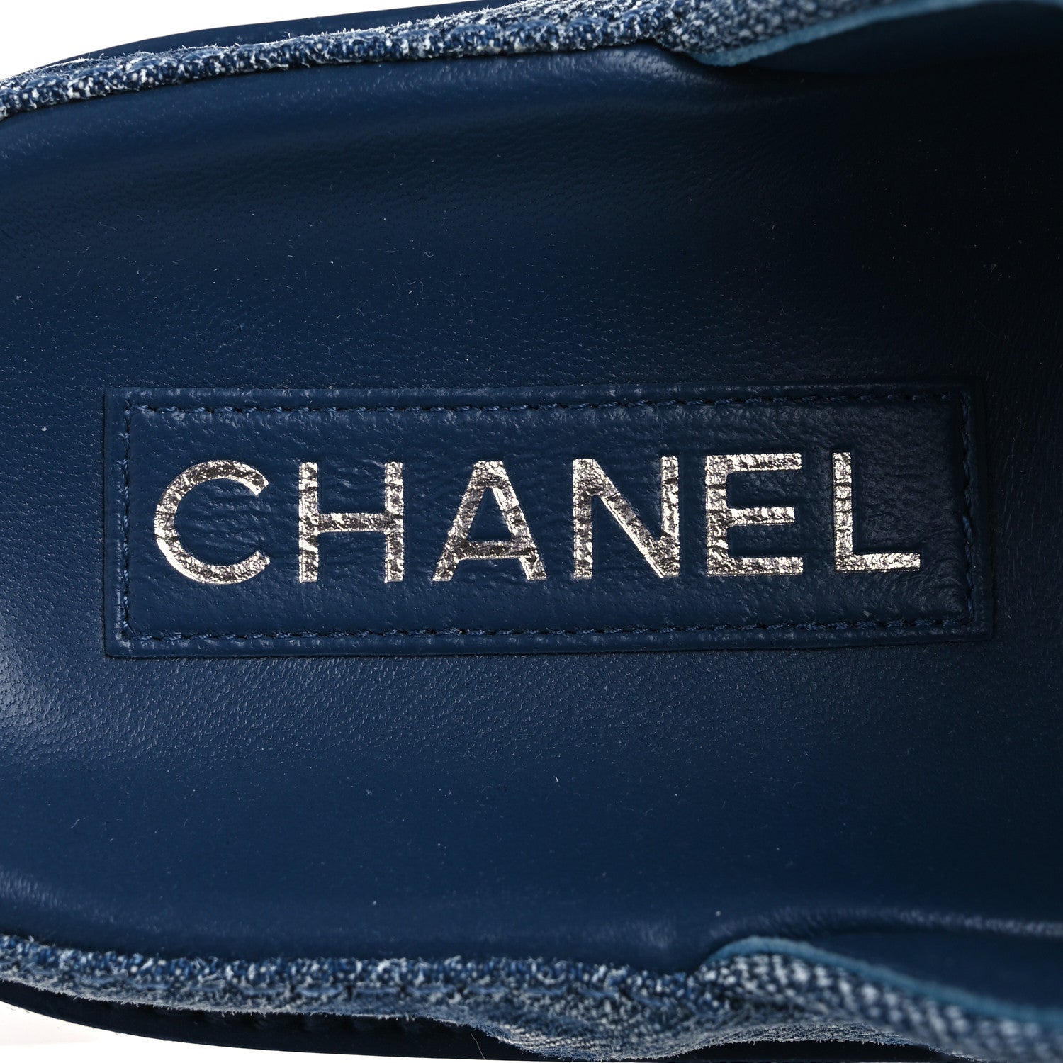 Chanel Denim CC Velcro Dad Chain CC Slide Sandals 37 Blue 9 of 12
