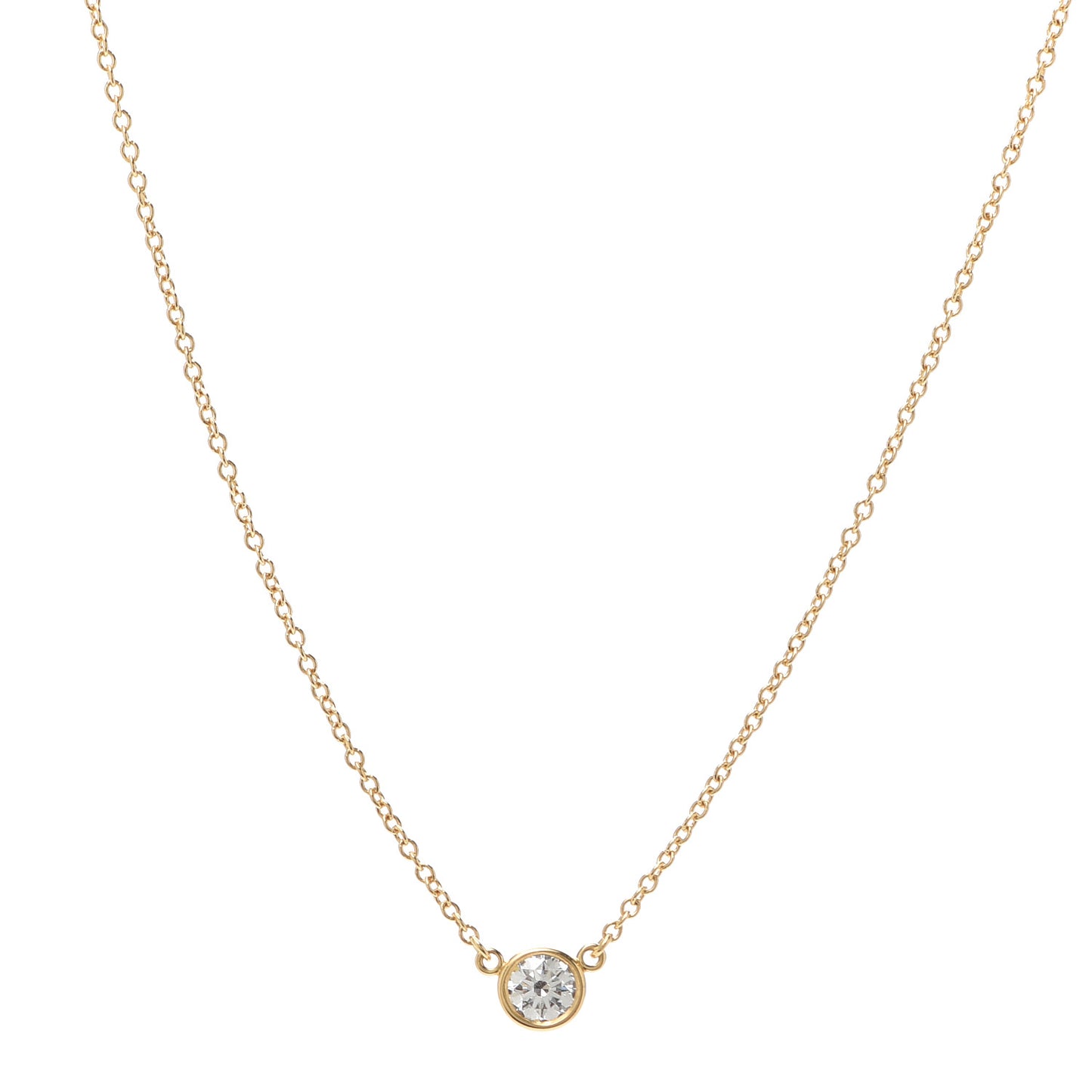 18K Yellow Gold Diamond .22ct Elsa Peretti Diamonds by the Yard Pendant Necklace