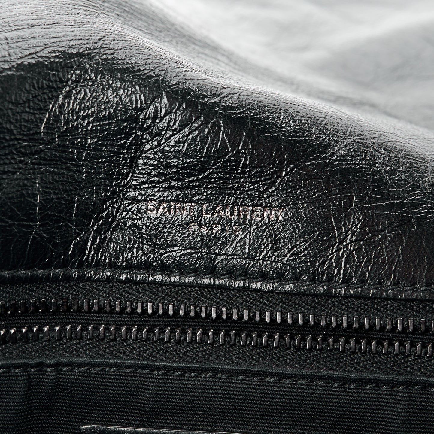 Crinkled Calfskin Matelasse Monogram Medium Niki Chain Satchel Black