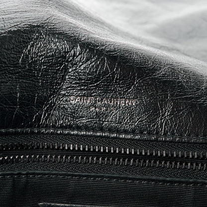 Saint Laurent Crinkled Calfskin Matelasse Monogram Medium Niki Chain Satchel Black 6 of 15