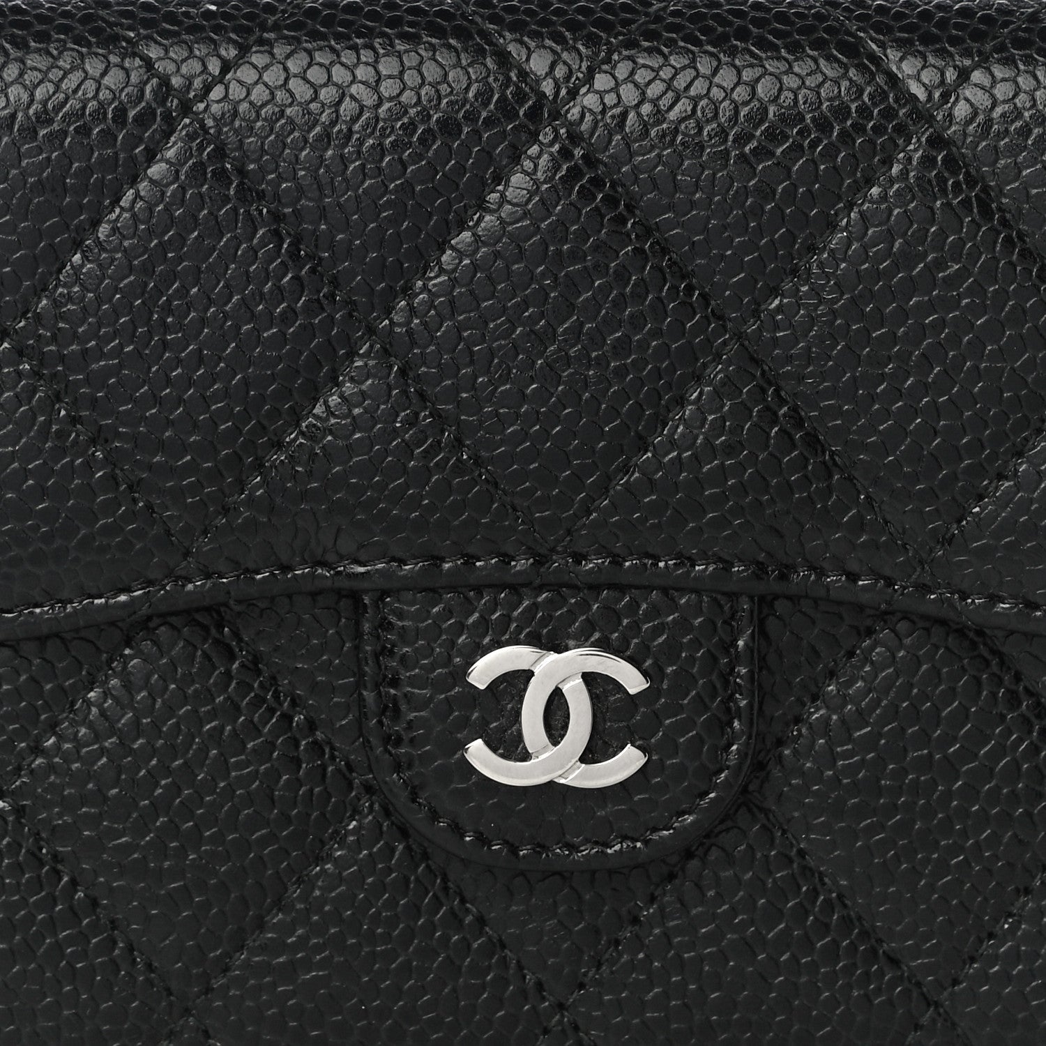 Chanel Caviar Quilted Compact Flap Wallet Black 9 of 13