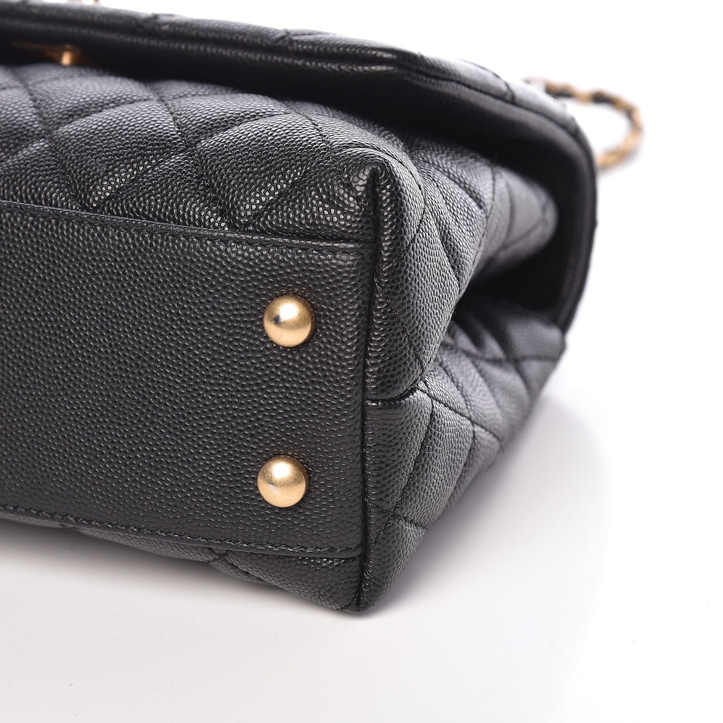 Caviar Quilted Mini Coco Handle Flap Black