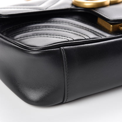 Gucci Calfskin Matelasse Mini GG Marmont Shoulder Bag Black 5 of 10