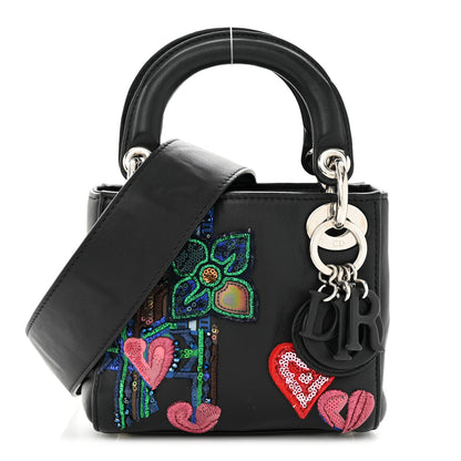 Christian Dior CHRISTIAN DIOR Smooth Calfskin Embroidered Micro Lady Dior Black 1 of 13