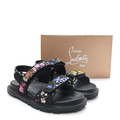 Christian Dior Technical Fabric Petites Fleurs Print Dioract Sandals 40 Black Multicolor 11 of 11