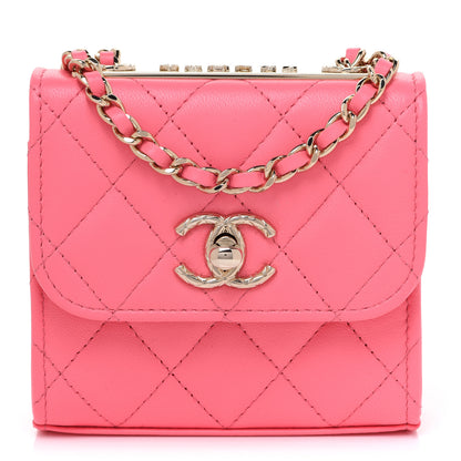 Chanel Lambskin Quilted Mini Trendy CC Clutch With Chain Coral Pink 1 of 7