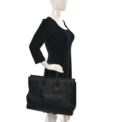 Saint Laurent Grained Calfskin Large Thin Sac De Jour Black 2 of 14