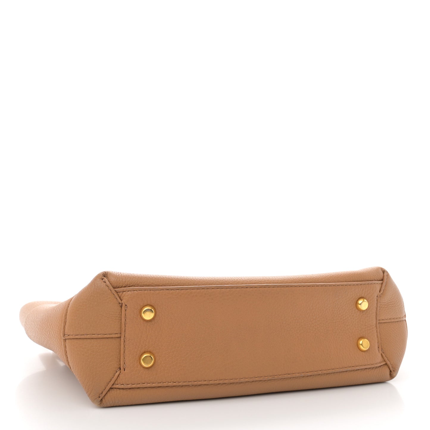 Grained Calfskin Maxi Intrecciato Small Arco Caramel