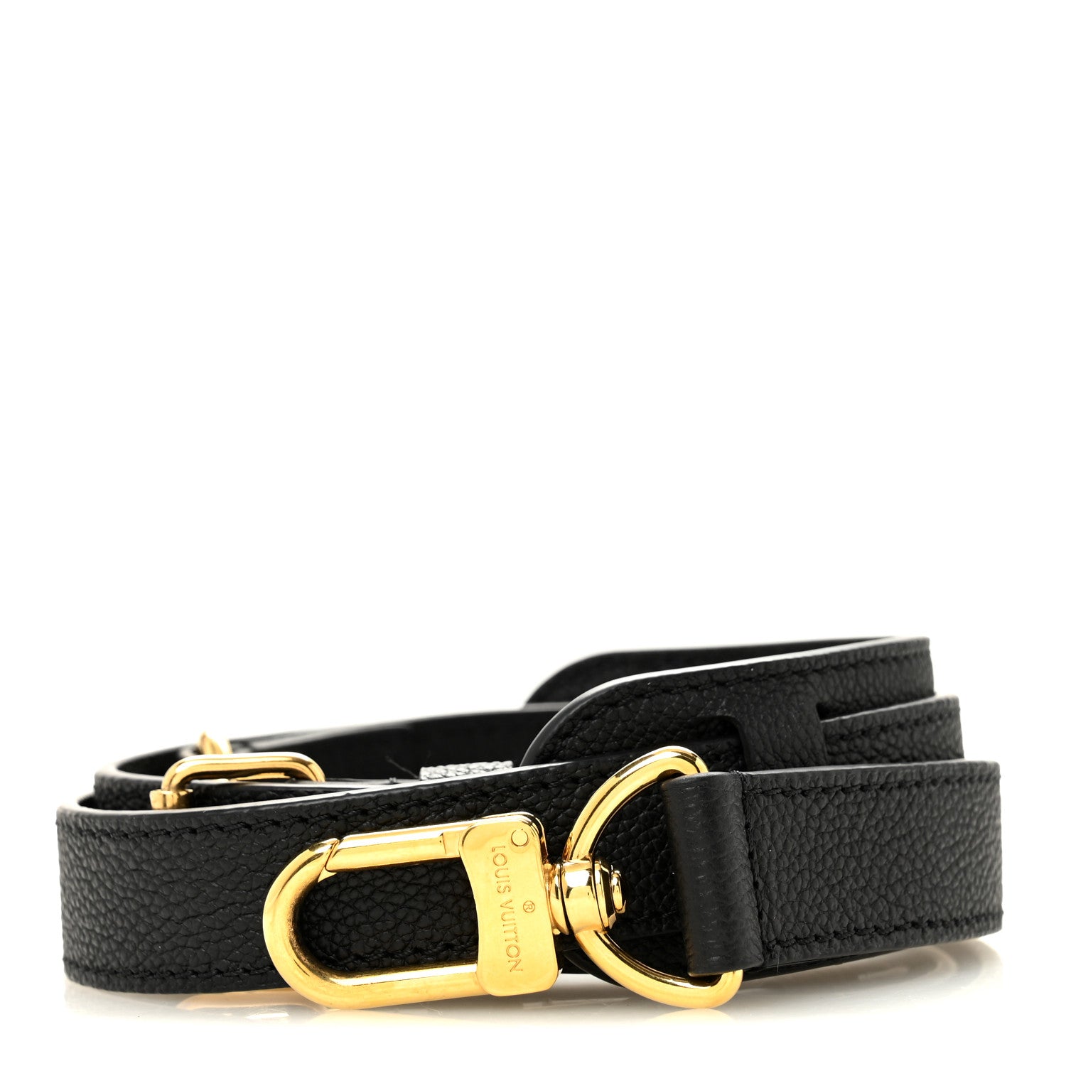 Louis Vuitton Grained Calfskin 25mm Adjustable Shoulder Strap Black 1 of 3