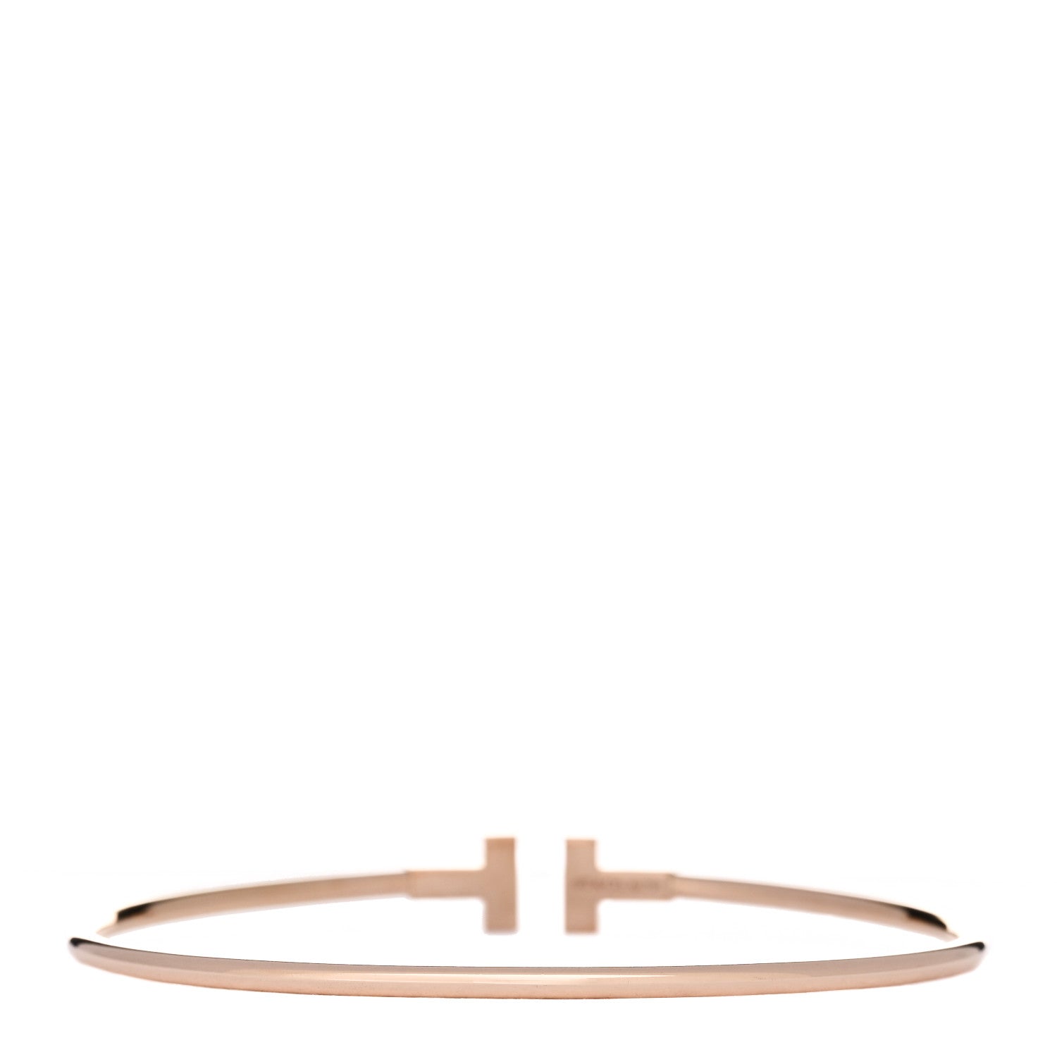 Tiffany 18K Rose Gold Narrow T Wire Bracelet 2 of 3