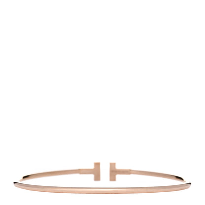 Tiffany 18K Rose Gold Narrow T Wire Bracelet 2 of 3