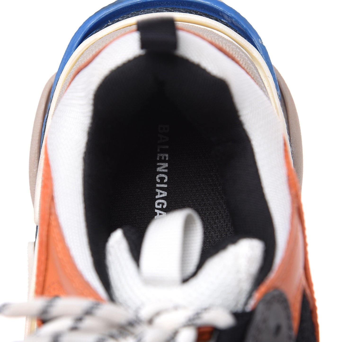 Mesh Nubuck Womens Triple S Sneakers 38 Orange Gris Black