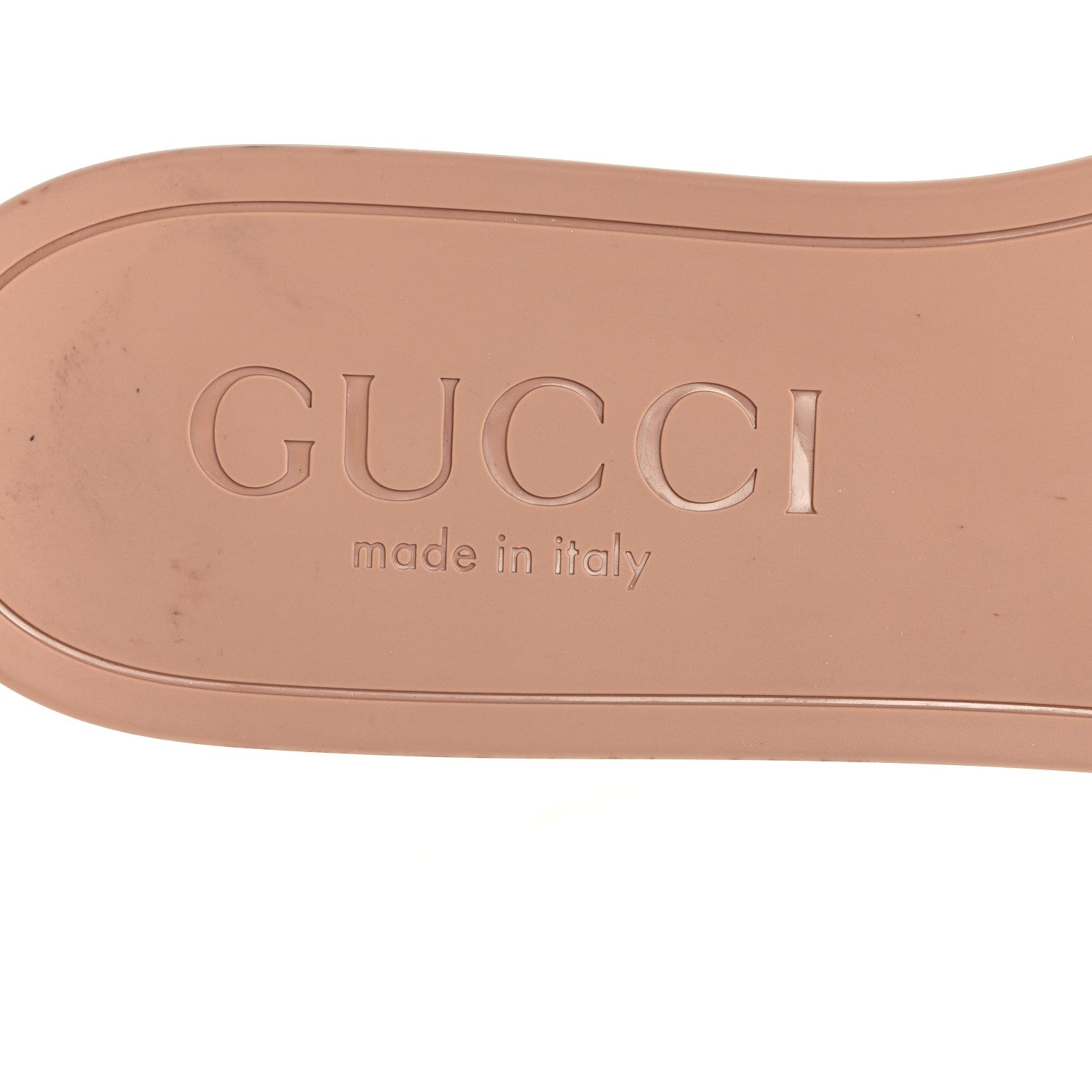 Gucci Rubber Interlocking G Womens Slide Sandals 39 Light Beige 8 of 10