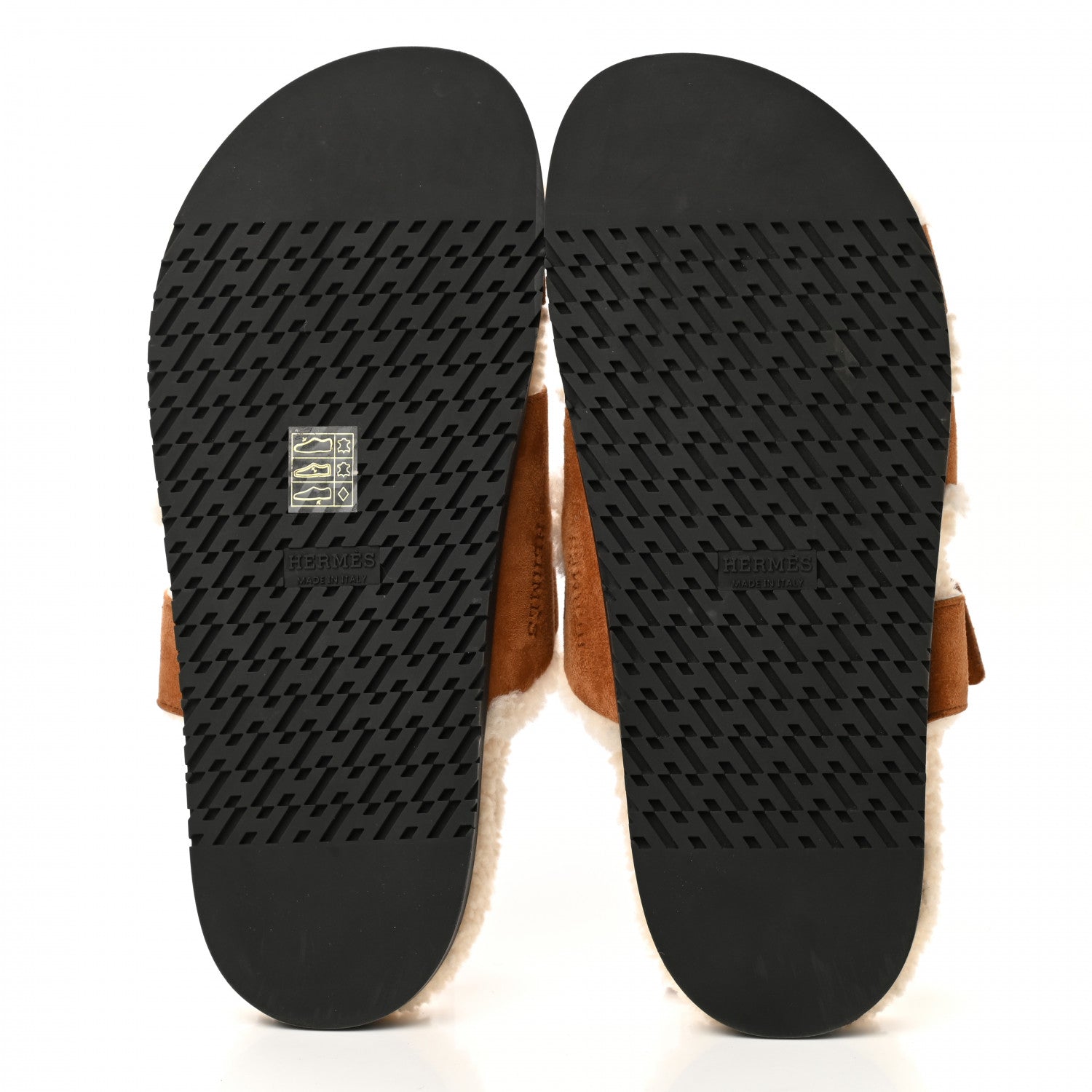Hermes Suede Goatskin Woolskin Womens Chypre Sandals 40 Naturel Ecru 6 of 8