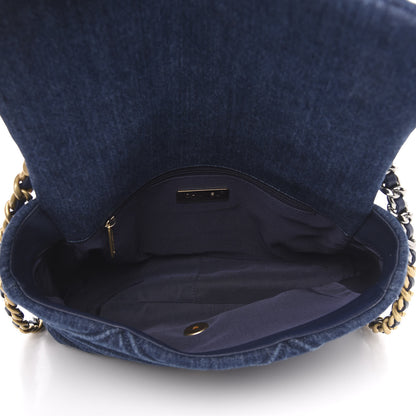 Chanel Denim Quilted Large 19 Flap Blue 6 of 12