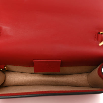 Gucci Calfskin Super Mini Sylvie Chain Shoulder Bag Hibiscus Red 4 of 9