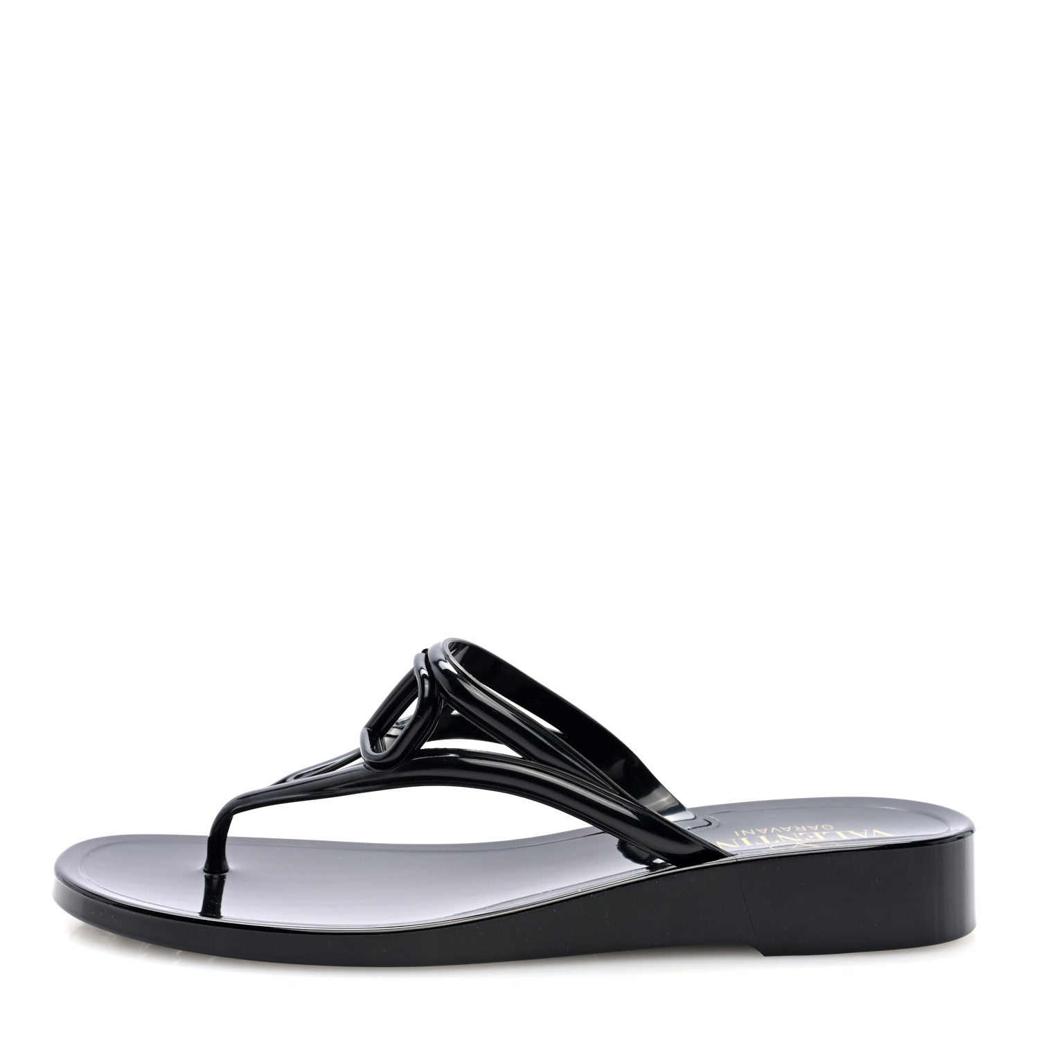 Valentino Garavani PVC Vlogo PM Thong Sandals 40 Black 1 of 9