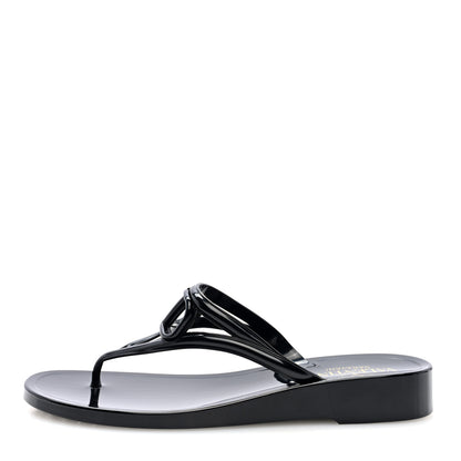 Valentino Garavani PVC Vlogo PM Thong Sandals 40 Black 1 of 9