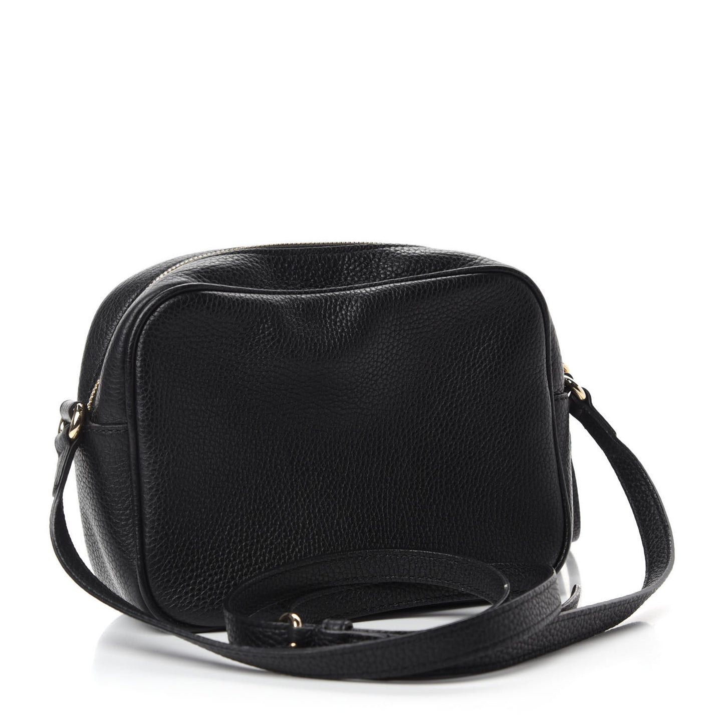 Pebbled Calfskin Small Soho Disco Bag Black