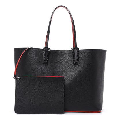 Christian Louboutin Calfskin Spikes East West Cabata Tote Black 1 of 10