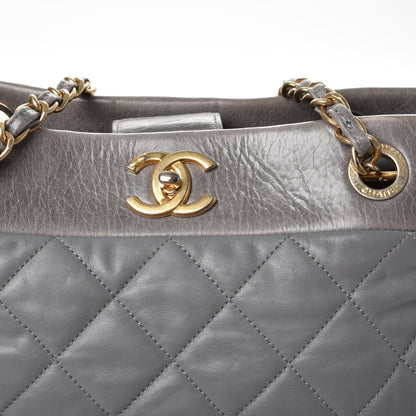 Chanel Calfskin Quilted Medium Soft Elegance Tote Grey 13 of 16