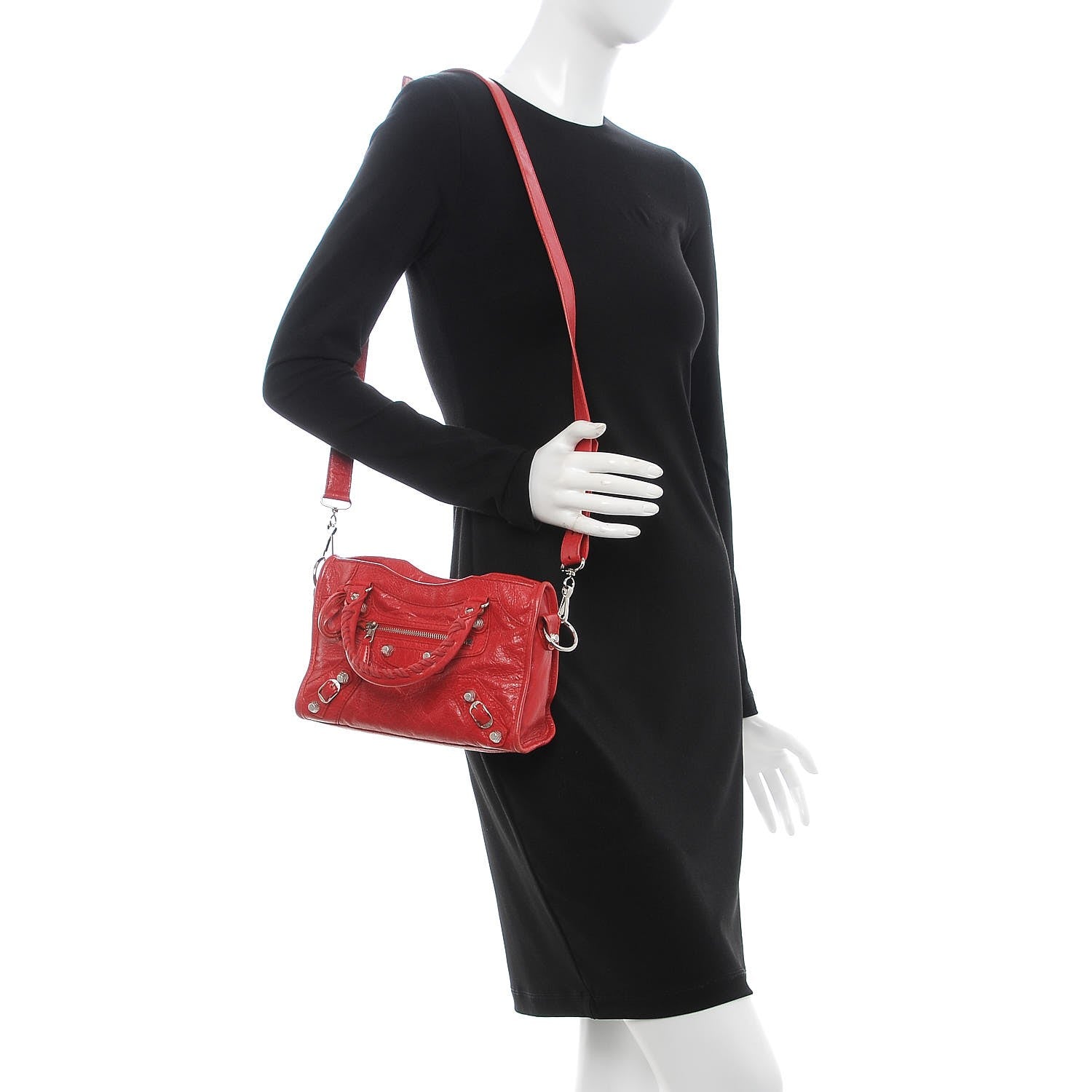 Balenciaga Agneau Giant 12 Silver Hardware Mini City Rouge Cardinal 2 of 11