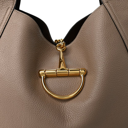 Gucci Grained Calfskin Softbit Maxi Shoulder Bag Taupe 9 of 11