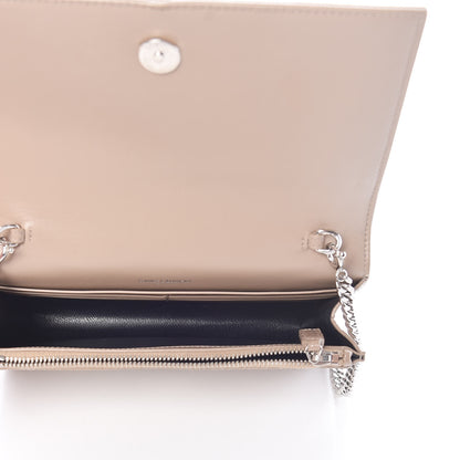 Saint Laurent Calfskin Crocodile Embossed Kate Monogram Tassel Chain Wallet Taupe 5 of 12