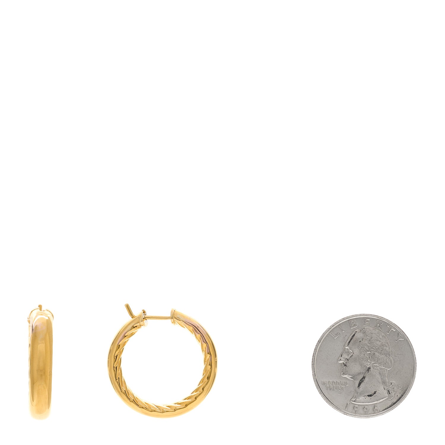 David Yurman 18K Yellow Gold Mercer Hoop Earrings 2 of 4