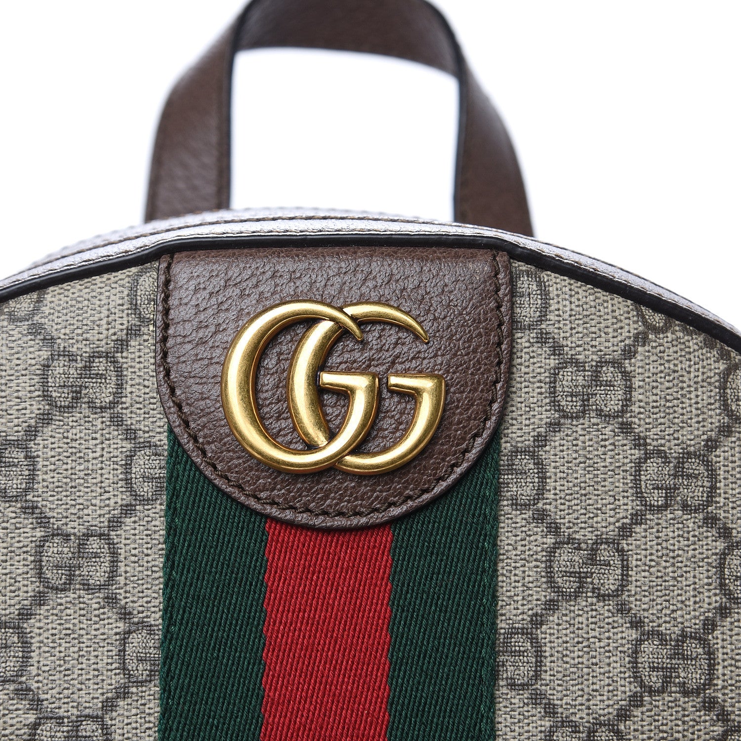 Gucci GG Supreme Monogram Calfskin Web Small Ophidia Day Backpack Beige Ebony New Acero 8 of 11