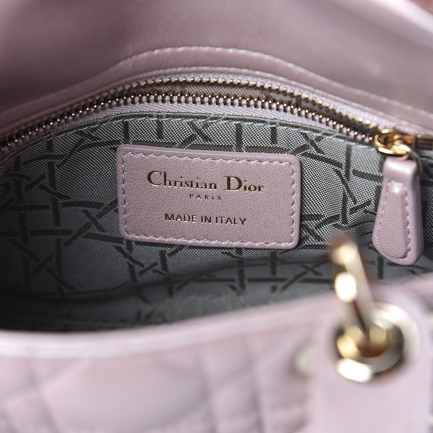 Christian Dior Metallic Lambskin Cannage Mini Lady Dior Lotus 6 of 8
