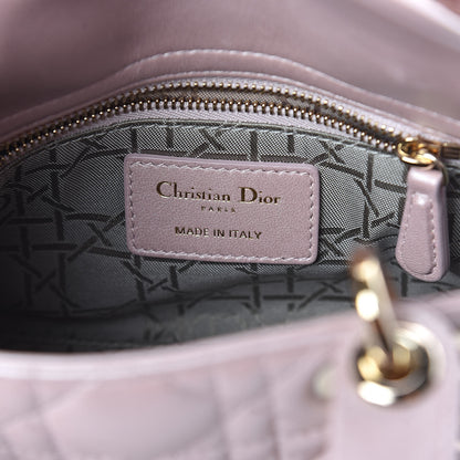 Christian Dior Metallic Lambskin Cannage Mini Lady Dior Lotus 6 of 8
